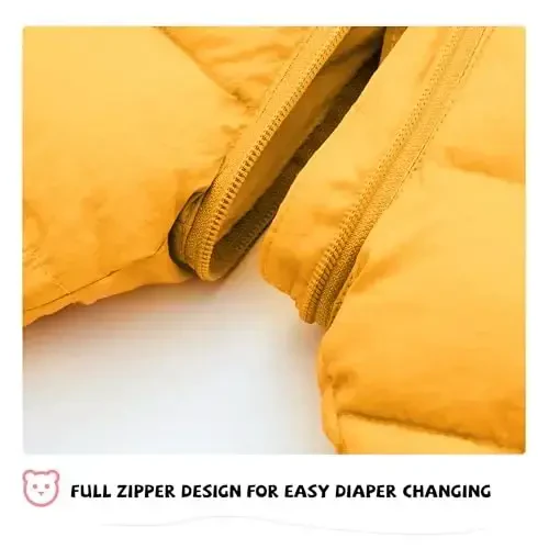 XMWEALTHY Baby Clothes Cute Infant Toddler Snowsuit Warm Newborn Boy Girl Winter Coats Hooded Zip Jumpsuit - 5