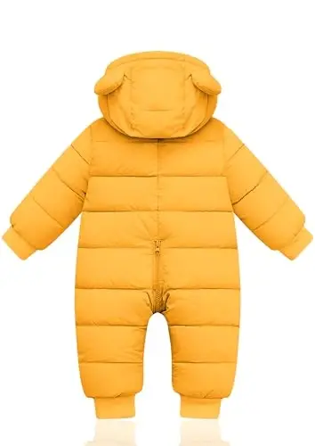 XMWEALTHY Baby Clothes Cute Infant Toddler Snowsuit Warm Newborn Boy Girl Winter Coats Hooded Zip Jumpsuit - 2
