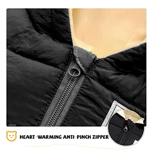 XMWEALTHY Baby Clothes Cute Infant Toddler Snowsuit Warm Newborn Boy Girl Winter Coats Hooded Zip Jumpsuit - 4