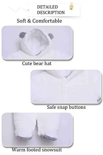 XMWEALTHY Unisex Baby Clothes Qishki Palto Chaqaloqlar uchun Yoqimli Yangi Tug'ilganlar Kombinezon Qor kostyumi Bodilari Chaqaloqlar uchun zarur bo'lgan narsalar ro'yxati - 5