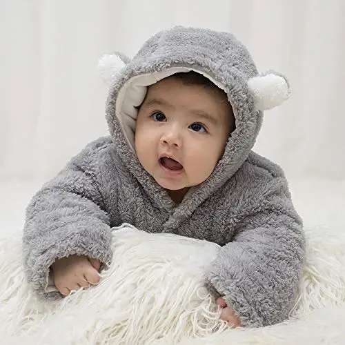 XMWEALTHY Unisex Chaqaloq Kiyimlari Qishki Paltolar Yoqimli Yangi Tug'ilgan Chaqaloq Kombilezoni Qor Kostyumi Bodilar Yangi tug'ilgan chaqaloq uchun zarur buyumlar ro'yxati - 3