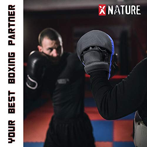 Xnature Essential Curved Boxing MMA Punching Mitts Boxing Pads Hook & Jab Pads MMA Target Focus Punching Mitts Thai Strike Kick Shield - 6