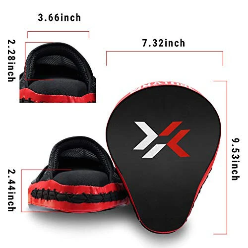 Xnature Essential Curved Boxing MMA Punching Mitts Boxing Pads Hook & Jab Pads MMA Target Focus Punching Mitts Thai Strike Kick Shield - XNATURE (1)