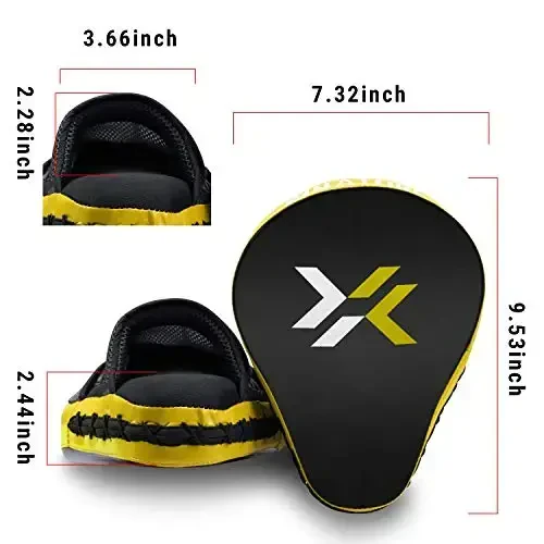 Xnature Curved Boxing MMA Punching Mitts Boxing Pads Hook & Jab Pads MMA Target Focus Punching Mitts Thai Strike Kick Shield a Pair - 2