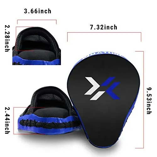 Xnature Curved Boxing MMA Punching Mitts Boxing Pads Hook & Jab Pads MMA Target Focus Punching Mitts Thai Strike Kick Shield a Pair - 2