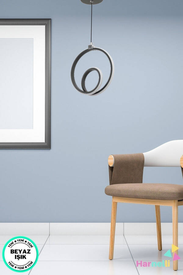 Xoll, kirish xonasi, yashash xonasi uchun oq rangli yorug'likli bitta LEDli lyustr - 2