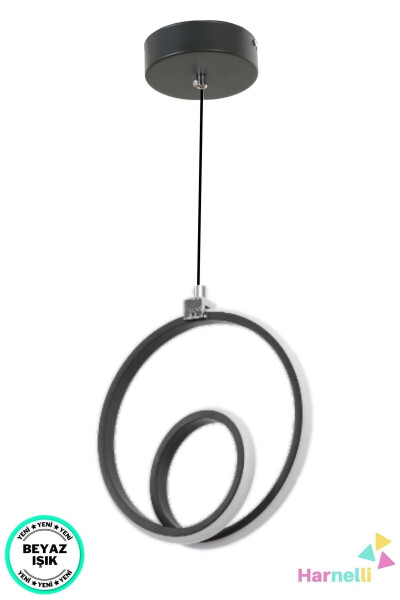 Xoll, kirish xonasi, yashash xonasi uchun oq rangli yorug'likli bitta LEDli lyustr - 4