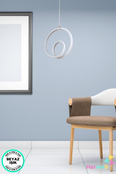 Xoll Koridor Yotoq Xonasi Oq Yorug'lik Yagon Ledli Lyustr Kumush Rang - HARNELLI (1)