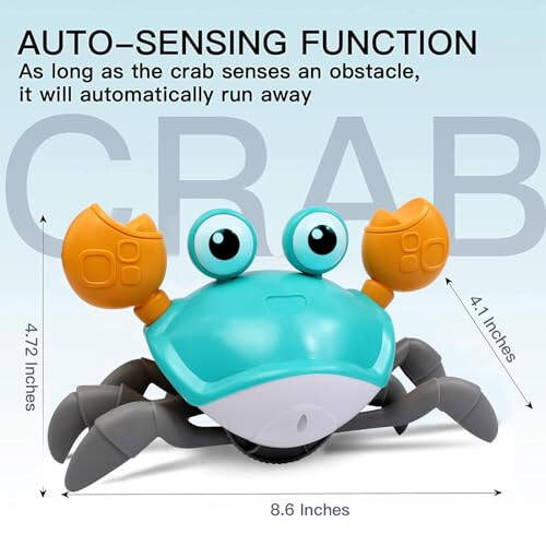 XONTEUS Crab Toys for Babies - Tummy Time Toy with Intelligent Sensor Crawl Music & Lights Infant Toy for 6-12 12-18 Months, 1st Birthday Gifts, Toddler Toys for 1 2 Year Old Boy Girl - 5