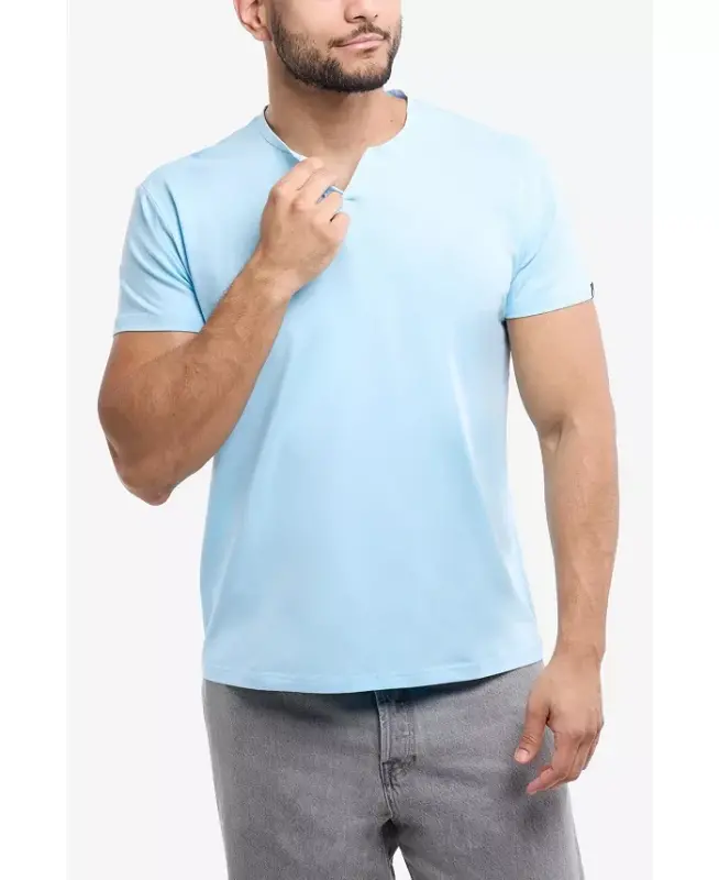 XRAY Erkek Basic V-Yaka Kısa Kollu Tişört - Açık Mavi - 4
