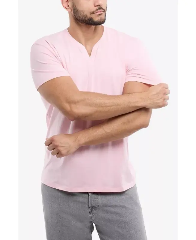 XRAY Men's Basic V-Notch Neck Short Sleeve T-Shirt - Baby pink - 3