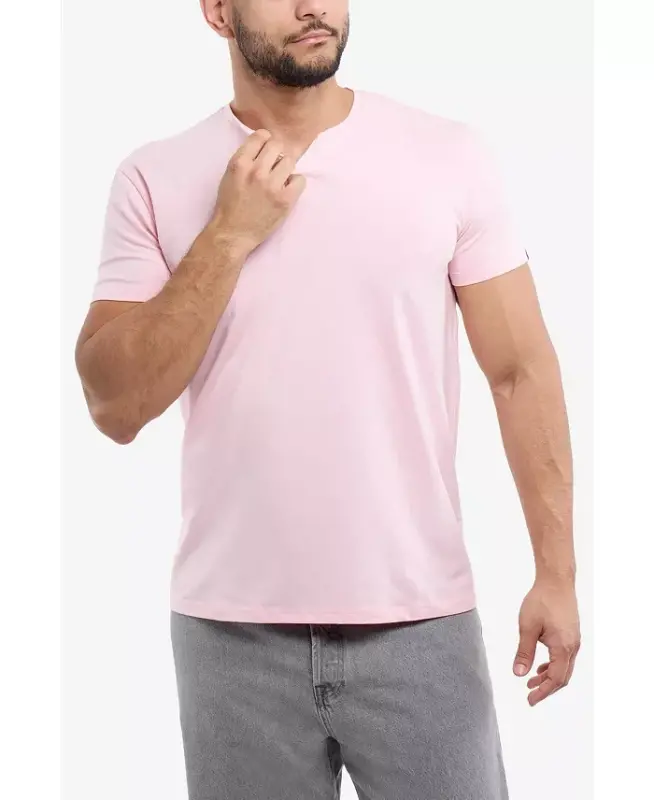 XRAY Men's Basic V-Notch Neck Short Sleeve T-Shirt - Baby pink - 4