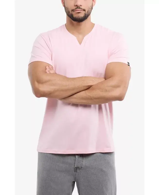 XRAY Men's Basic V-Notch Neck Short Sleeve T-Shirt - Baby pink - 5