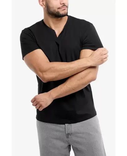 XRAY Men's Basic V-Notch Neck Short Sleeve T-Shirt - Black - 3