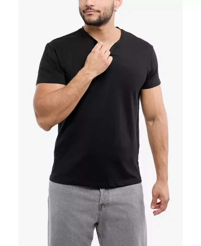 XRAY Men's Basic V-Notch Neck Short Sleeve T-Shirt - Black - 4