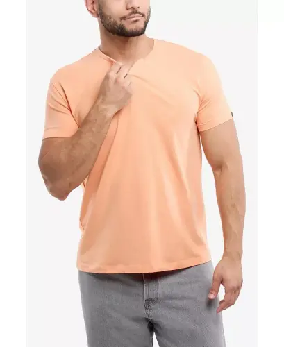 XRAY Men's Basic V-Notch Neck Short Sleeve T-Shirt - Cantaloupe - 4