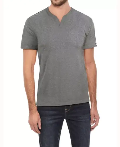 XRAY Men's Basic V-Notch Neck Short Sleeve T-Shirt - Charcoal 