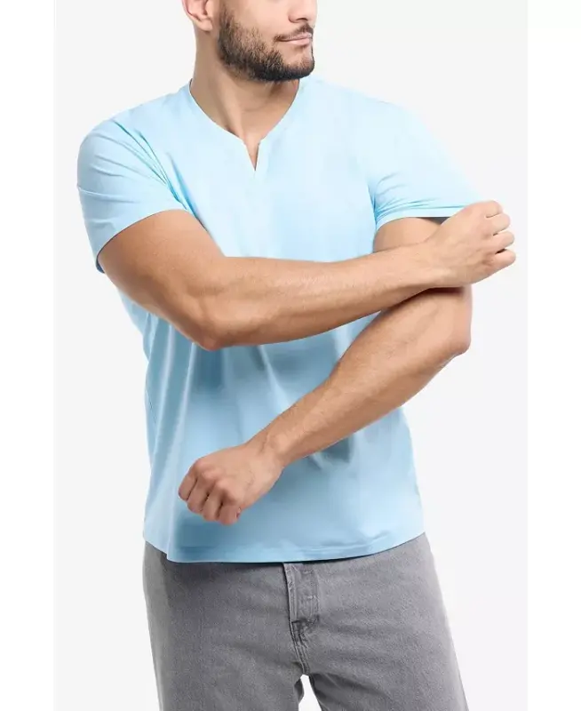 XRAY Men's Basic V-Notch Neck Short Sleeve T-Shirt - Light blue - 3