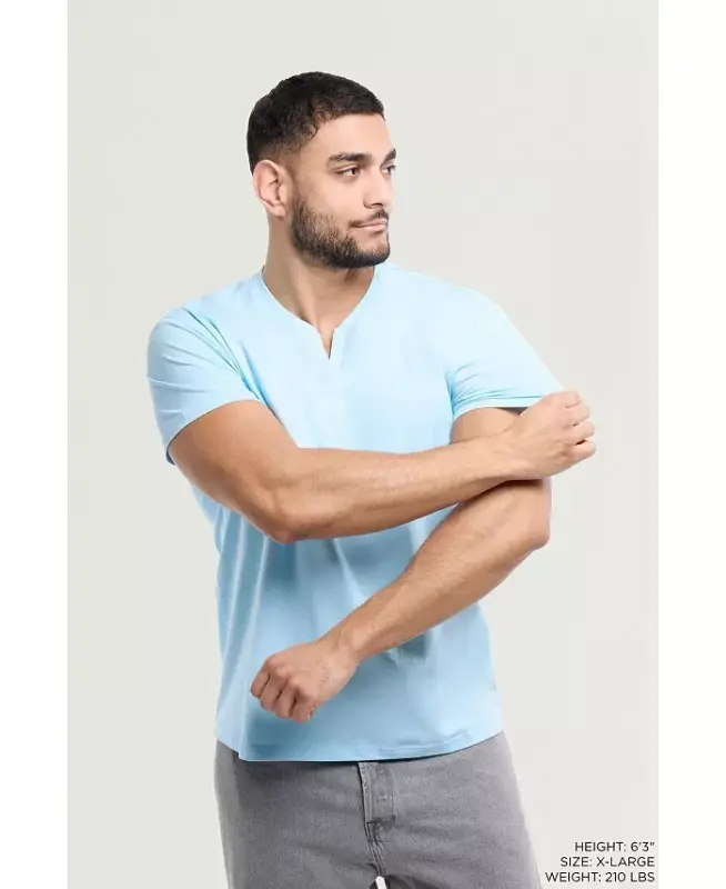 XRAY Men's Basic V-Notch Neck Short Sleeve T-Shirt - Light blue - 6