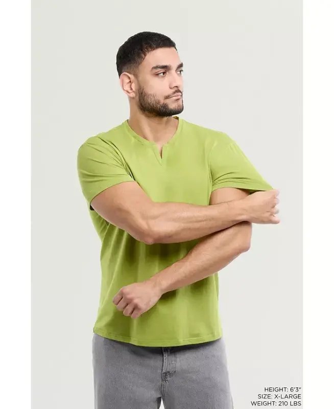 XRAY Men's Basic V-Notch Neck Short Sleeve T-Shirt - Moss - 6