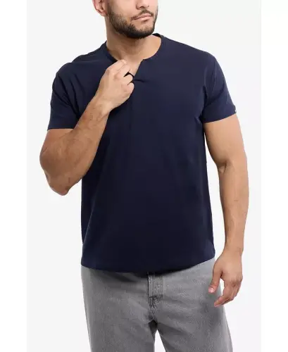 XRAY Men's Basic V-Notch Neck Short Sleeve T-Shirt - Navy - 4