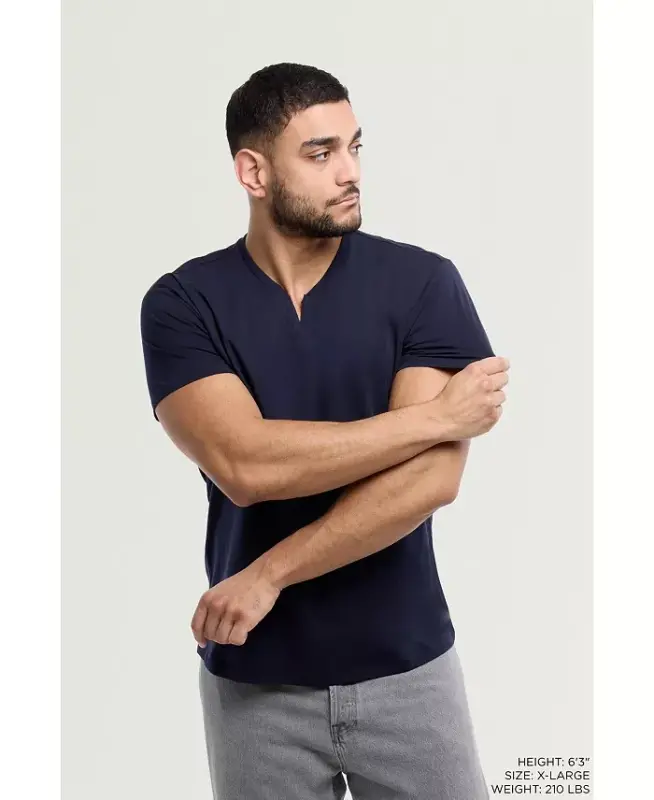 XRAY Men's Basic V-Notch Neck Short Sleeve T-Shirt - Navy - 6