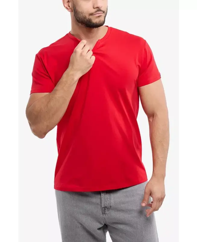 XRAY Men's Basic V-Notch Neck Short Sleeve T-Shirt - Red - 5