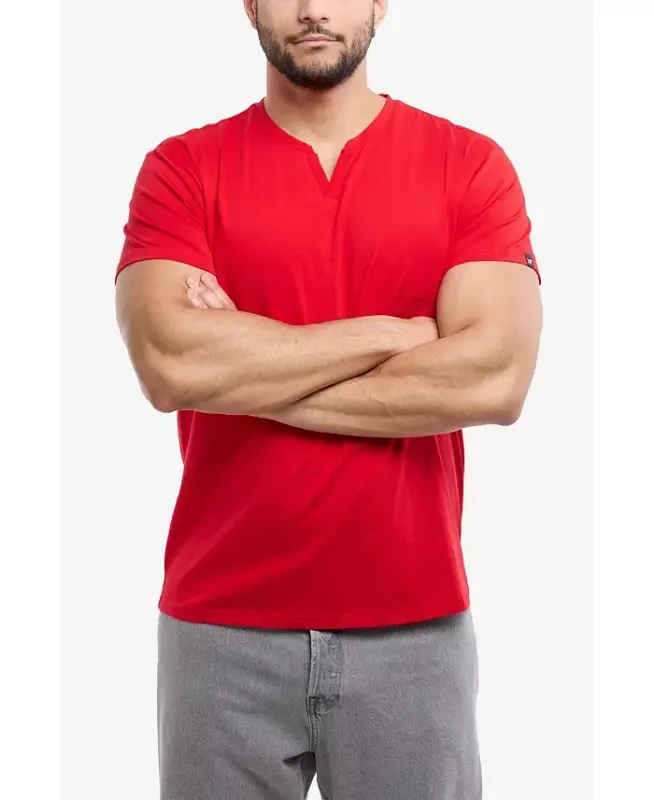 XRAY Men's Basic V-Notch Neck Short Sleeve T-Shirt - Red - 6