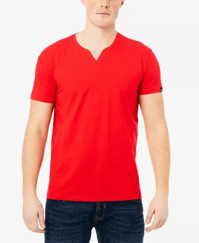 XRAY Men's Basic V-Notch Neck Short Sleeve T-Shirt - Red - X-RAY