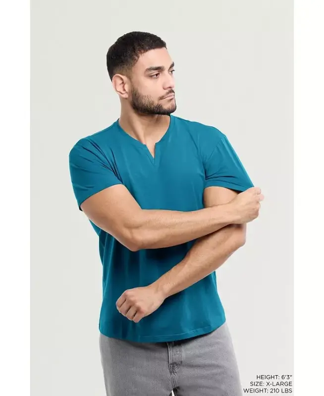 XRAY Men's Basic V-Notch Neck Short Sleeve T-Shirt - Teal - 8