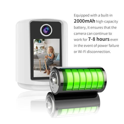 XRXT Two-Way Video Calling Camera with 2.8 inch HD Screen, Indoor Home Security Camera with Battery, Indoor Home Nanny Monitor,32GB TF Card Included,Baby/Elder/Nanny/Dog/Pet Monitoring with Phone App - 3