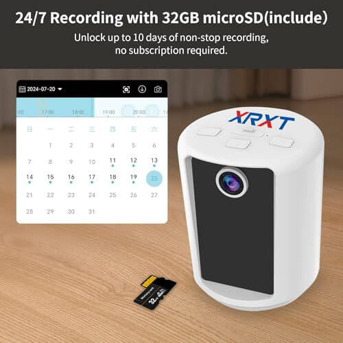 XRXT İki Yönlü Video Görüşmeli Kamera 2.8 inç HD Ekranlı, Pil ile Ev İçi Güvenlik Kamerası, Ev İçi Bebek Bakıcısı Kamerası, 32GB TF Kart Dahil, Telefon Uygulaması ile Bebek/Yaşlı/Bebek Bakıcısı/Köpek/Evcil Hayvan İzleme - 2