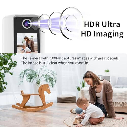 XRXT Two-Way Video Calling Camera with 2.8 inch HD Screen, Indoor Home Security Camera with Battery, Indoor Home Nanny Camera, 32GB TF Card Included, Baby/Elder/Nanny/Dog/Pet Monitoring with Phone App - 5