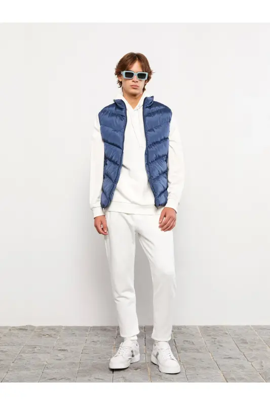 XSIDE Standart Kalıp Dik Yaka Erkek Şişme Yelek (W2) - NAVY - 3