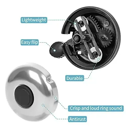 Xthuge Classic Bike Bell, Aluminum Bicycle Bell, Loud Crisp Clear Sound Bicycle Bike Bell for Adults Kids - 7