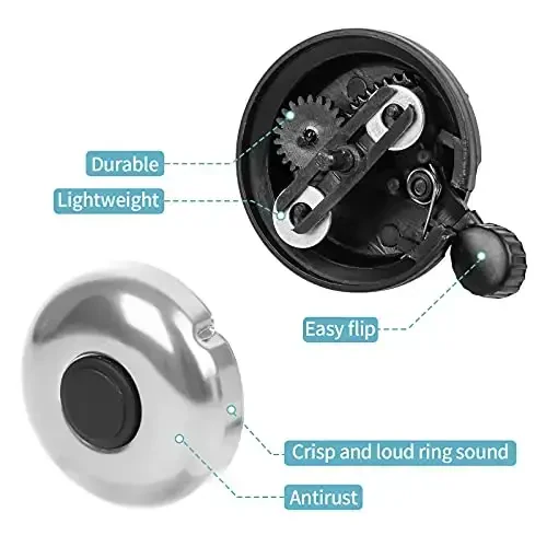 Xthuge Classic Bike Bell, Aluminum Bicycle Bell, Loud Crisp Clear Sound Bicycle Bike Bell for Adults Kids - 7