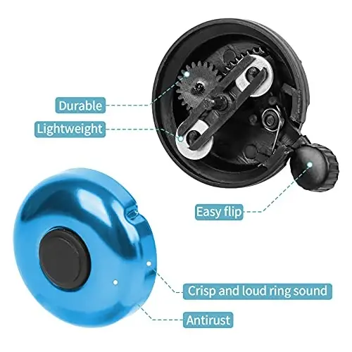 Xthuge Classic Bike Bell, Aluminum Bicycle Bell, Loud Crisp Clear Sound Bicycle Bike Bell for Adults Kids - 7