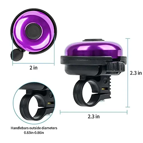 Xthuge Classic Bike Bell, Aluminum Bicycle Bell, Loud Crisp Clear Sound Bicycle Bike Bell for Adults Kids - 6