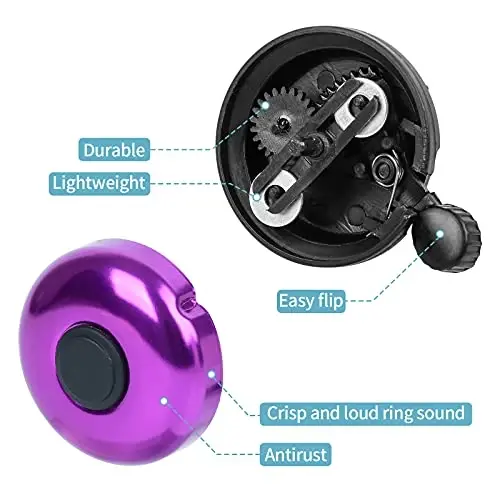 Xthuge Classic Bike Bell, Aluminum Bicycle Bell, Loud Crisp Clear Sound Bicycle Bike Bell for Adults Kids - 7