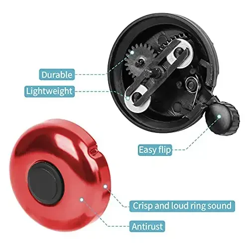 Xthuge Classic Bike Bell, alyuminiy velosiped qo'ng'irog'i, kattalar va bolalar uchun baland tiniq ovozli velosiped qo'ng'irog'i - 7