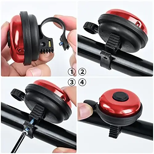 Xthuge Classic Bike Bell, alyuminiy velosiped qo'ng'irog'i, kattalar va bolalar uchun baland tiniq velosiped qo'ng'irog'i - 5