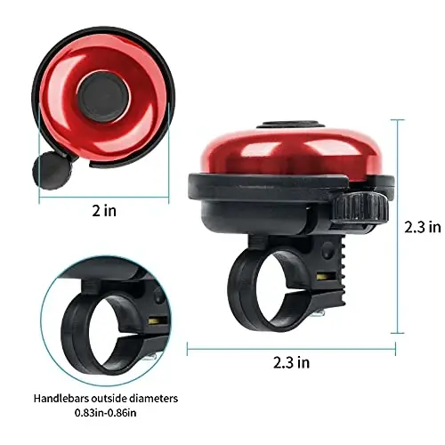 Xthuge Classic velosiped qo'ng'irog'i, alyuminiy velosiped qo'ng'irog'i, kattalar va bolalar uchun baland tiniq ovozli velosiped qo'ng'irog'i - 6