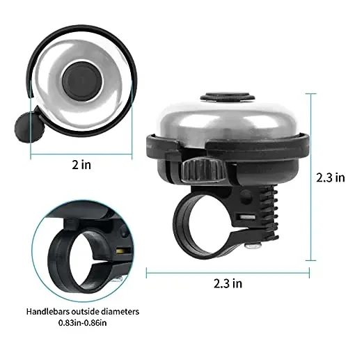 Xthuge Classic Bike Bell, Aluminum Bicycle Bell, Loud Crisp Clear Sound Bicycle Bike Bell for Adults Kids - 6
