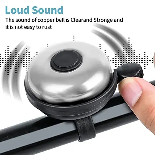 Xthuge Classic Bike Bell, Aluminum Bicycle Bell, Loud Crisp Clear Sound Bicycle Bike Bell for Adults Kids - 3