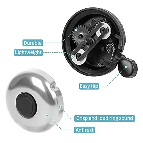 Xthuge Classic Bike Bell, Aluminum Bicycle Bell, Loud Crisp Clear Sound Bicycle Bike Bell for Adults Kids - 7