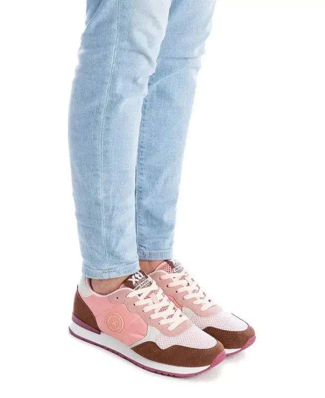 Women's Lace-Up Sneakers By XTI - Light pink - 2