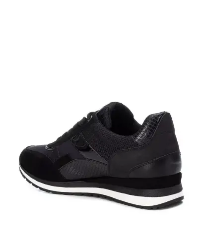 Women's Casual Lace-Up Sneakers - Black - 2