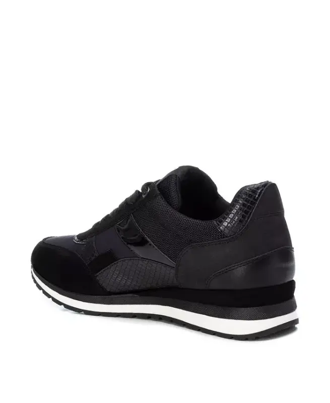 Women's Casual Lace-Up Sneakers - Black - 2