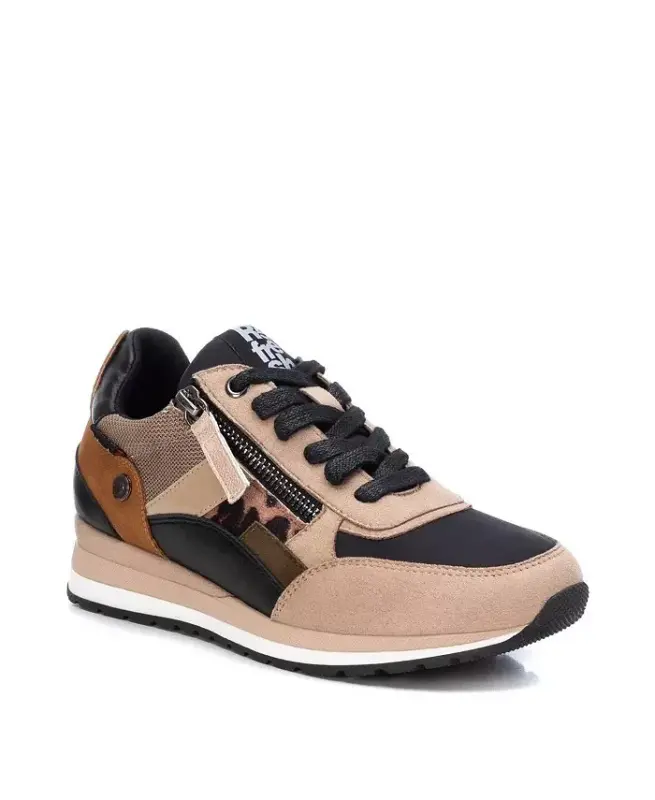 Women's Casual Lace-Up Sneakers - Beige/khaki - 1