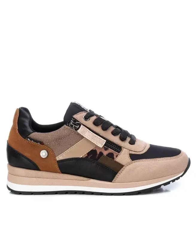 Women's Casual Lace-Up Sneakers - Beige/khaki - 3